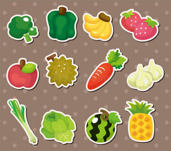 蔬菜涂鸦图标集