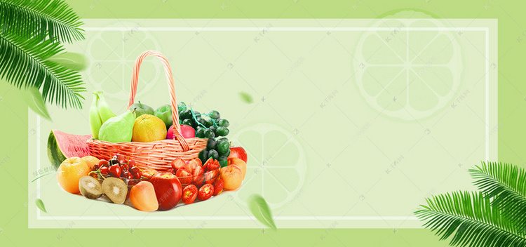 新鲜绿色蔬菜商城banner背景图片免费下载
