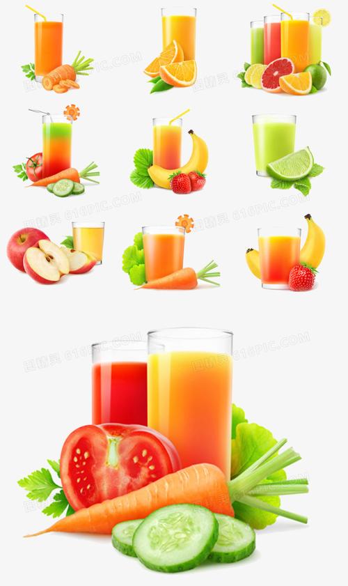 卡通果汁矢量新鲜果汁素材广告图片pngpsd蔬菜果蔬水果果汁png蔬菜